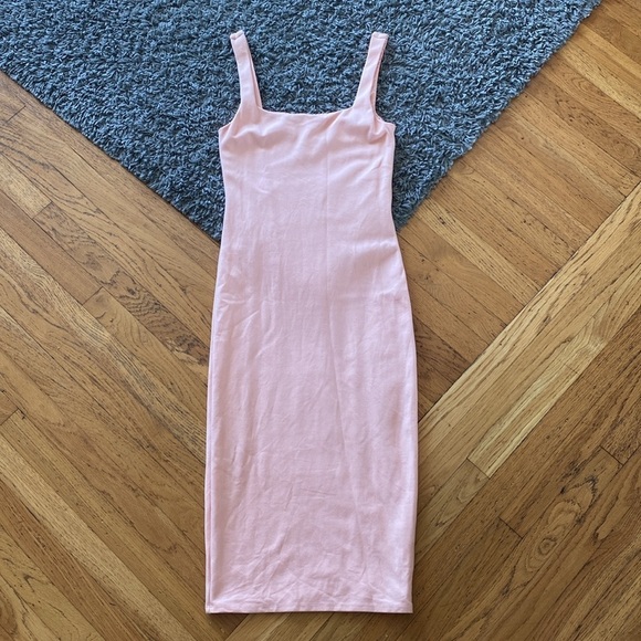 Lovers & Friends Donatella Square Neck Midi Dress In Blush Color Size Small - Picture 2 of 14